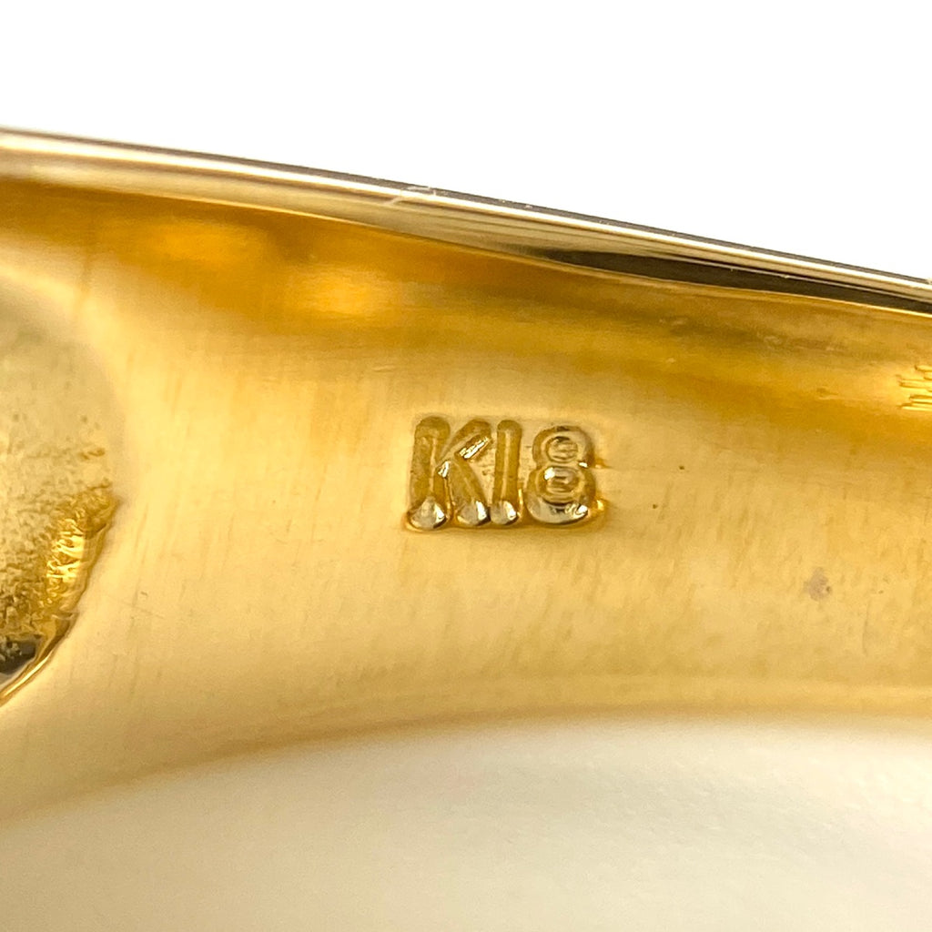 メレダイヤ デザインリング YG イエローゴールド 指輪 リング 12号 K18 ダイヤモンド レディース 【中古】nbjwl