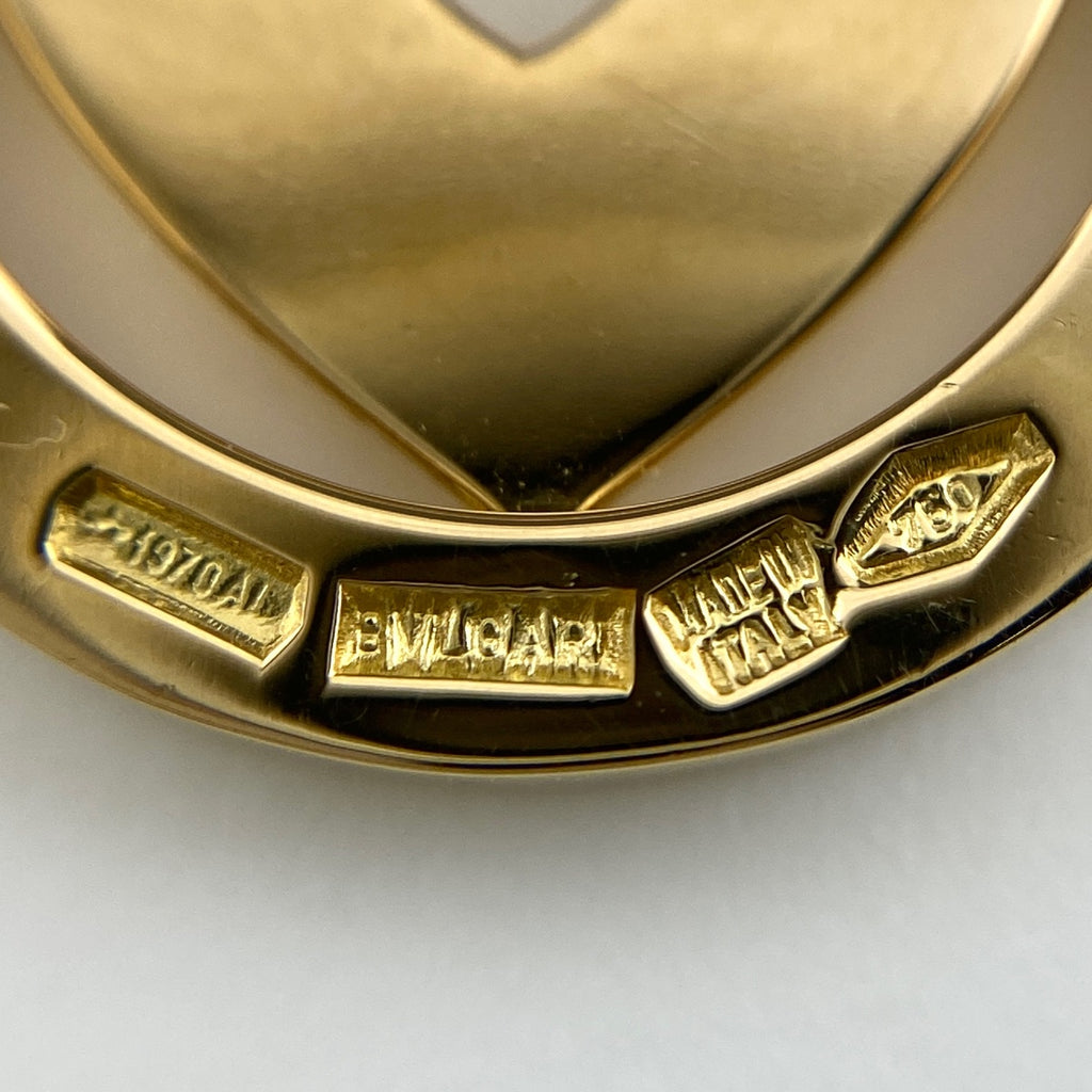 ブルガリ トンド ハート トップ YG イエローゴールド チャーム ペンダントトップ 750 レディース 【中古】brjwl