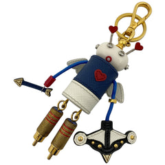 プラダ ロボットモチーフ バッグチャーム キューピット キーリング キーホルダー バッグチャーム GP レザー ゴールド マルチカラー レディース 【中古】brbag