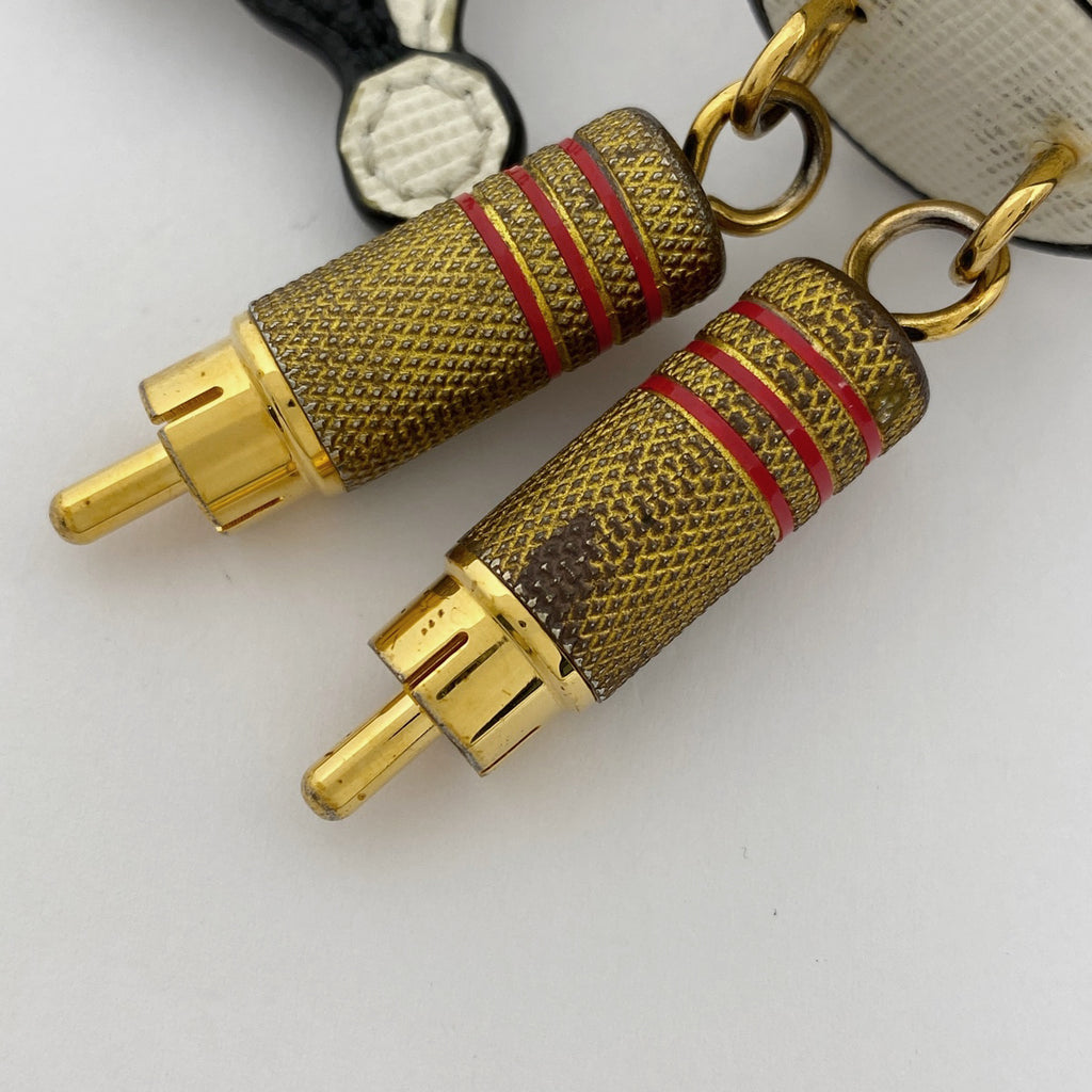 プラダ ロボットモチーフ バッグチャーム キューピット キーリング キーホルダー バッグチャーム GP レザー ゴールド マルチカラー レディース 【中古】brbag