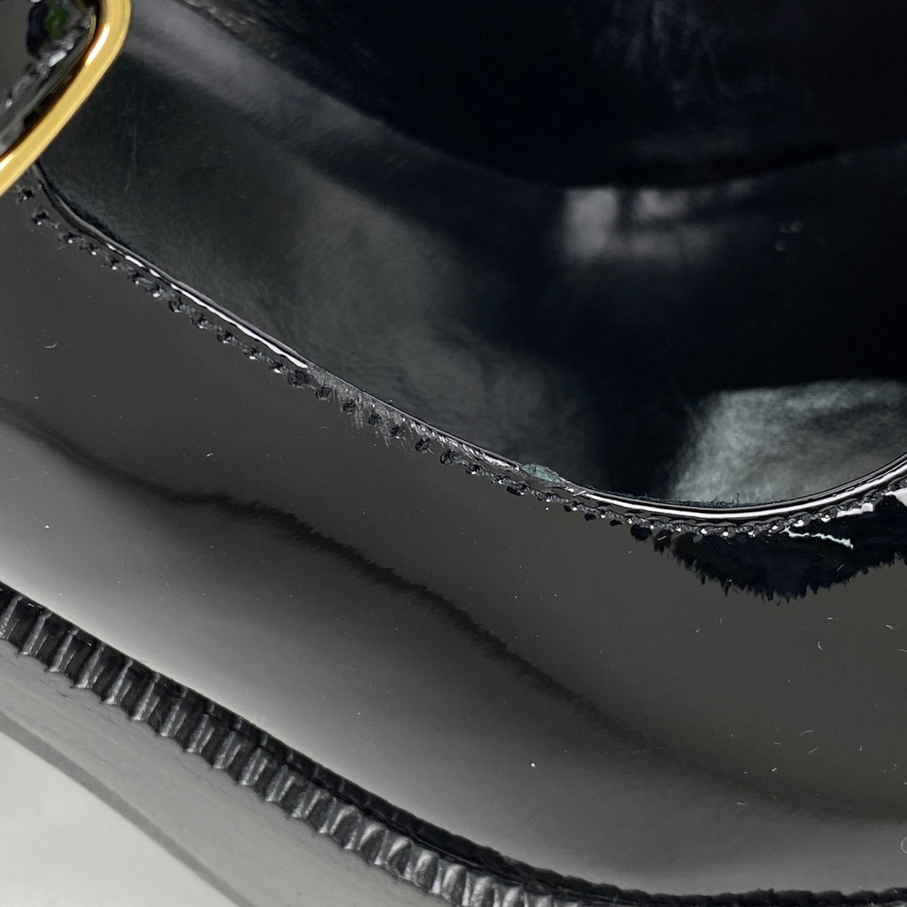 セリーヌ トリオンフ パンプス メリージェーン 厚底 エナメル 靴 パンプス パテントレザー ブラック レディース 【中古】brapp