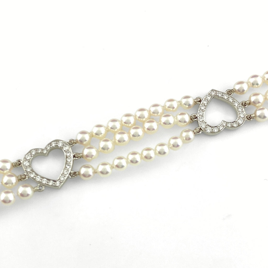 ティファニー センチメンタル ハート ブレスレット プラチナ 腕輪 メレダイヤ 真珠 ブレスレット Pt950 パール ダイヤモンド レディース 【中古】brjwl