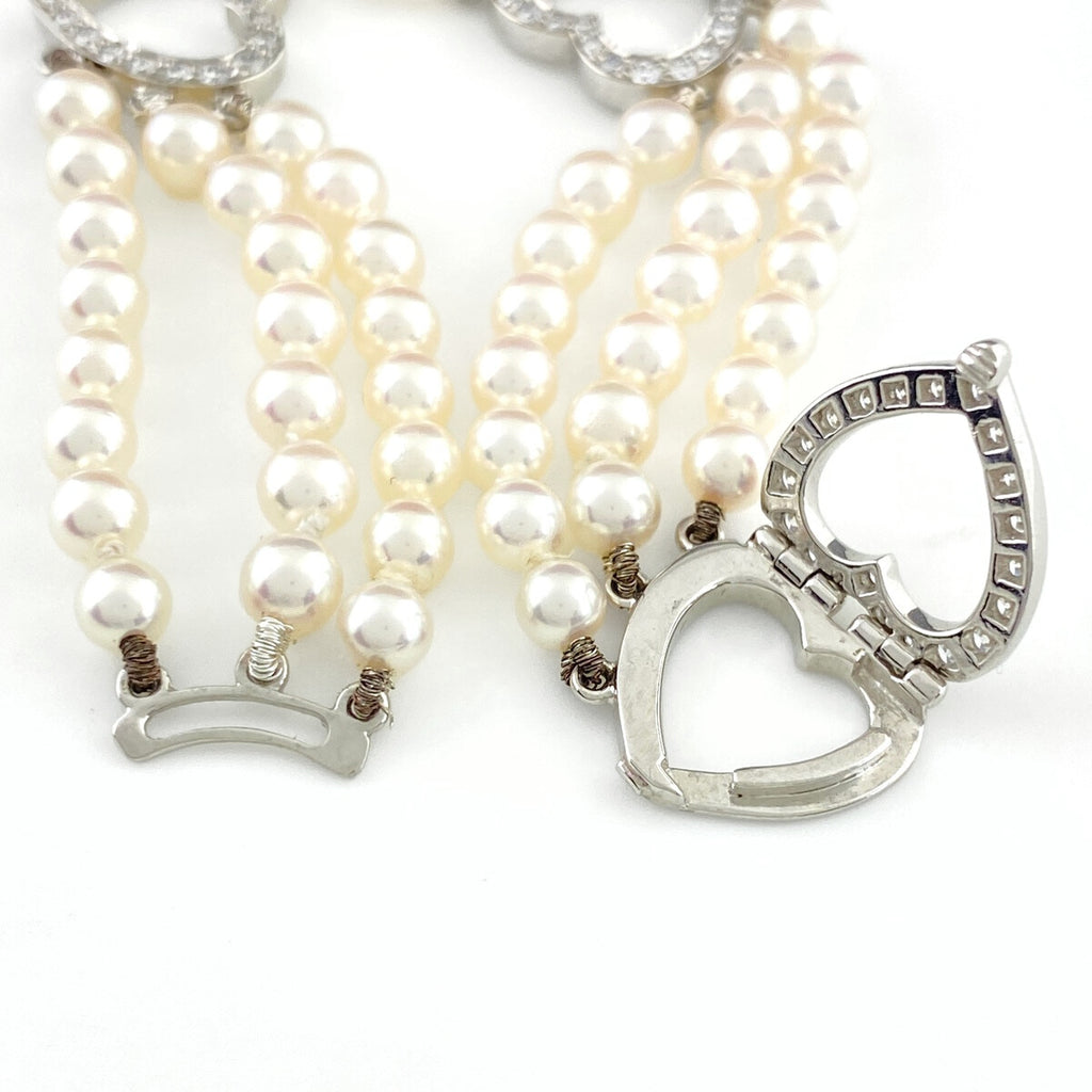 ティファニー センチメンタル ハート ブレスレット プラチナ 腕輪 メレダイヤ 真珠 ブレスレット Pt950 パール ダイヤモンド レディース 【中古】brjwl