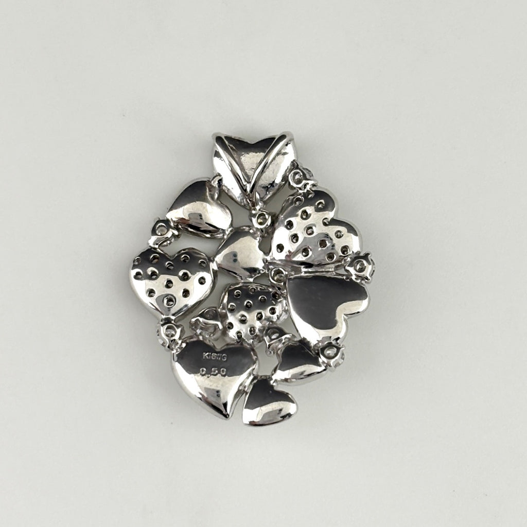 ハートモチーフ ペンダントトップ WG ホワイトゴールド ペンダントトップ K18 WG ダイヤモンド レディース 【中古】nbjwl