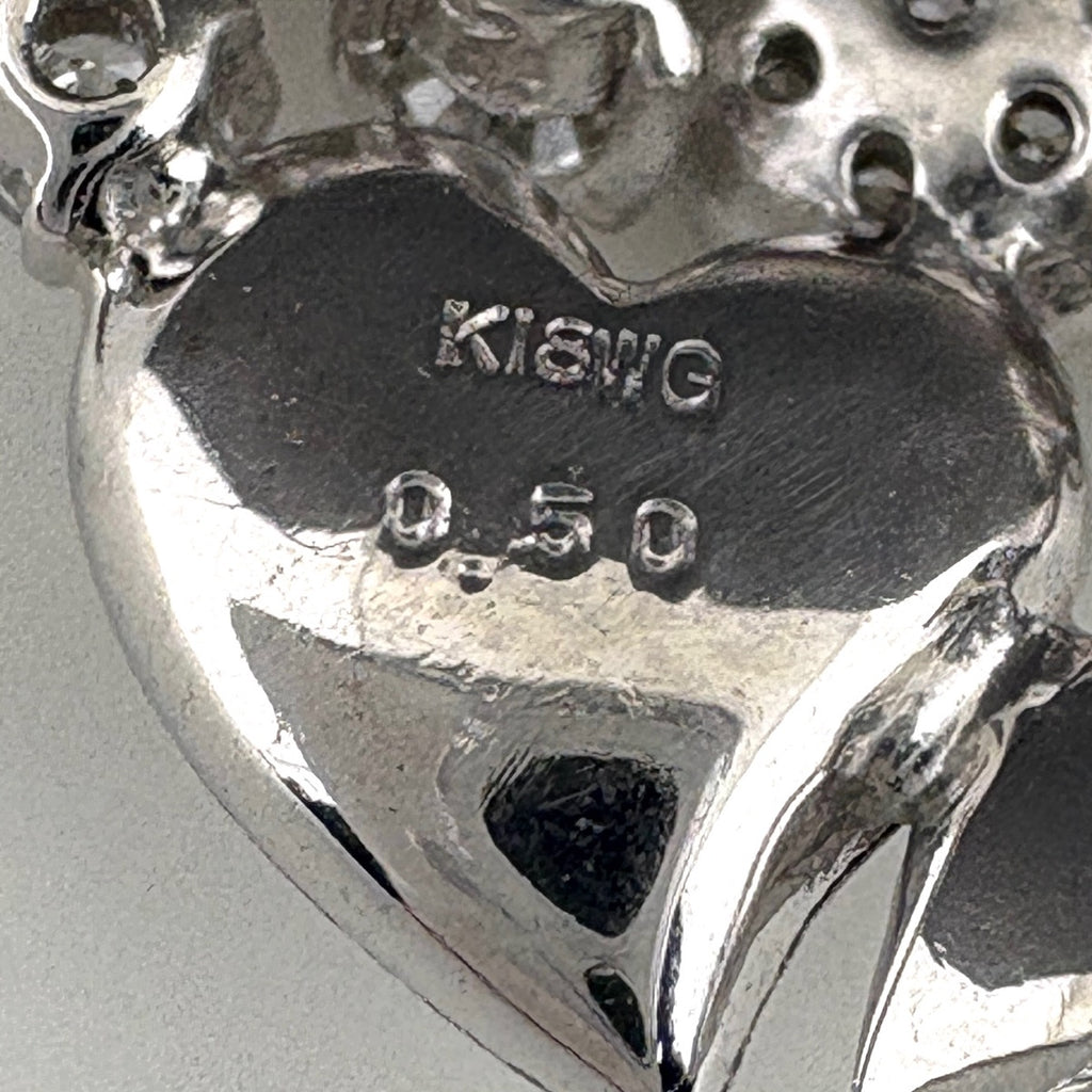 ハートモチーフ ペンダントトップ WG ホワイトゴールド ペンダントトップ K18 WG ダイヤモンド レディース 【中古】nbjwl