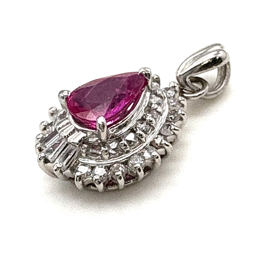 ルビー ペンダントトップ プラチナ メレダイヤ ペンダントトップ Pt900 ルビー ダイヤモンド レディース 【中古】nbjwl
