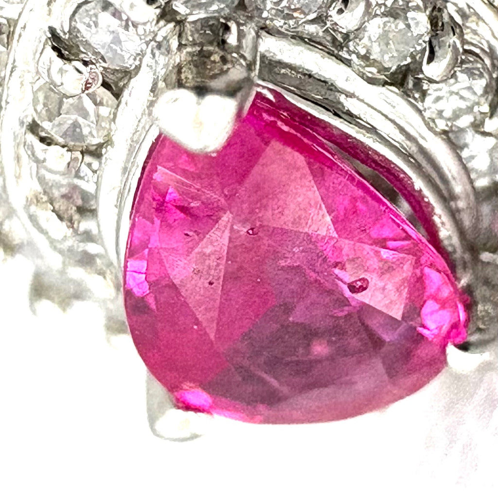ルビー ペンダントトップ プラチナ メレダイヤ ペンダントトップ Pt900 ルビー ダイヤモンド レディース 【中古】nbjwl