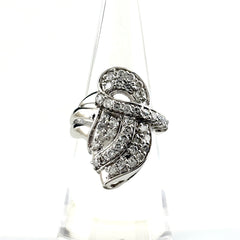 メレダイヤ デザインリング プラチナ 指輪 リング 10号 Pt900 ダイヤモンド レディース ノンブランドジュエリー 【中古】nbjwl