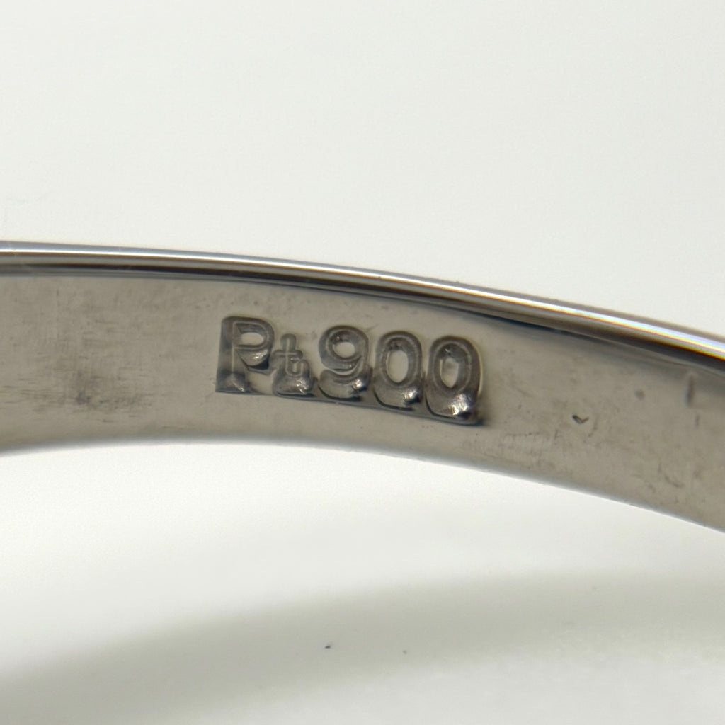 アクアマリン デザインリング プラチナ 指輪 メレダイヤ リング 15.5号 Pt900 アクアマリン ダイヤモンド レディース 【中古】nbjwl