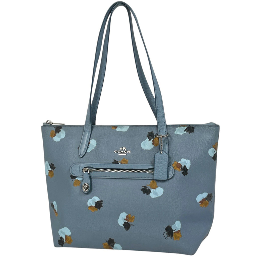 コーチ ロゴ トートバッグ フラワー柄 トートバッグ レザー ブルー 37226 レディース 【中古】brbag