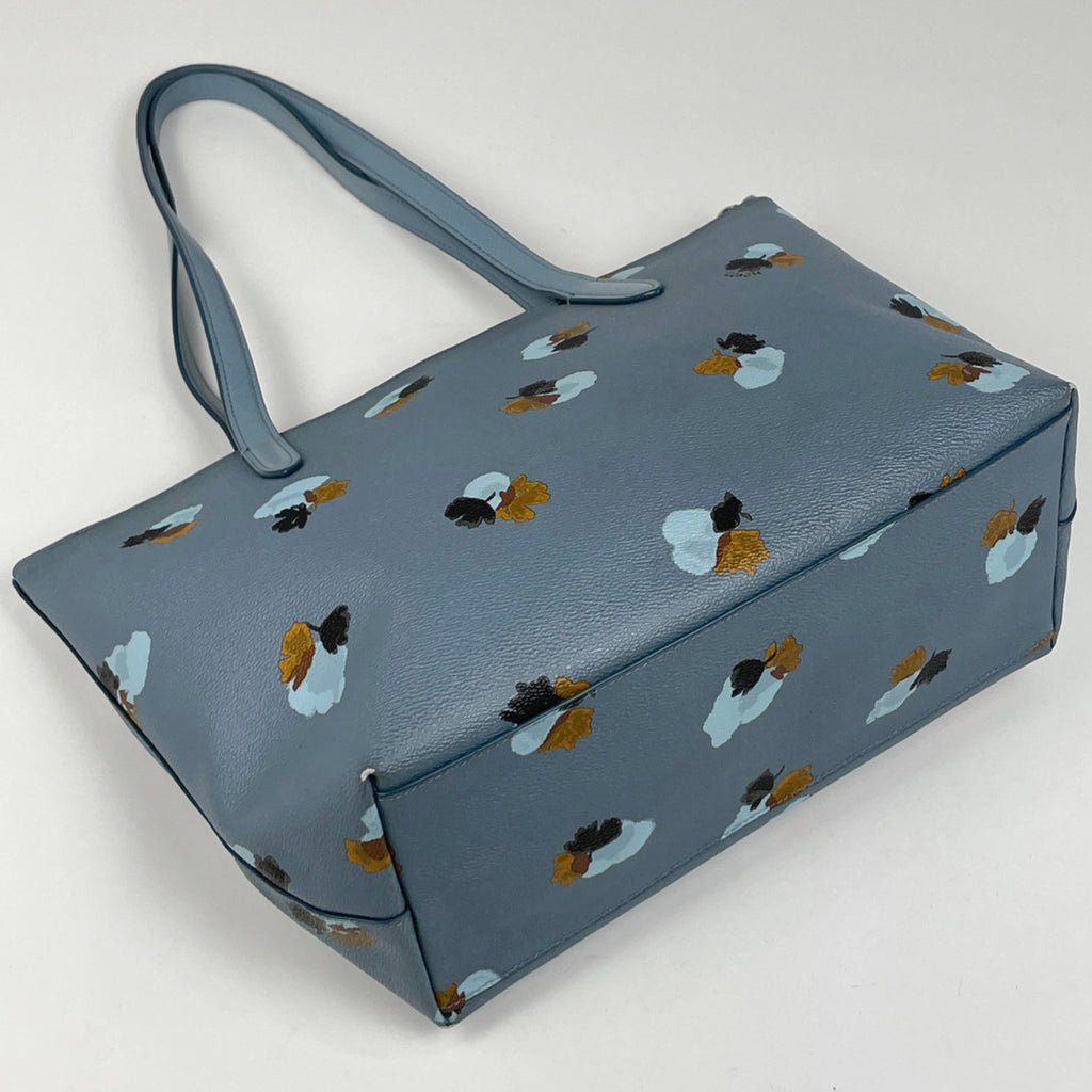 コーチ ロゴ トートバッグ フラワー柄 トートバッグ レザー ブルー 37226 レディース 【中古】brbag