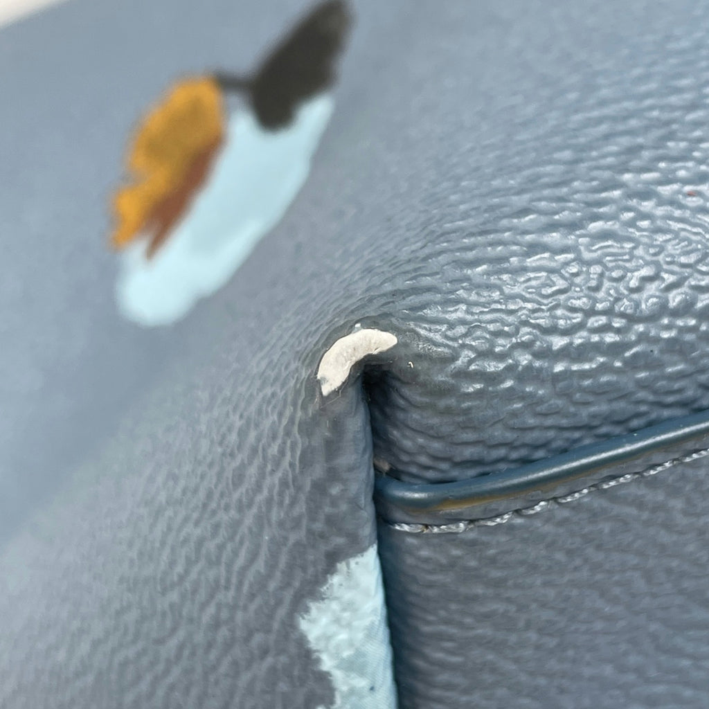 コーチ ロゴ トートバッグ フラワー柄 トートバッグ レザー ブルー 37226 レディース 【中古】brbag