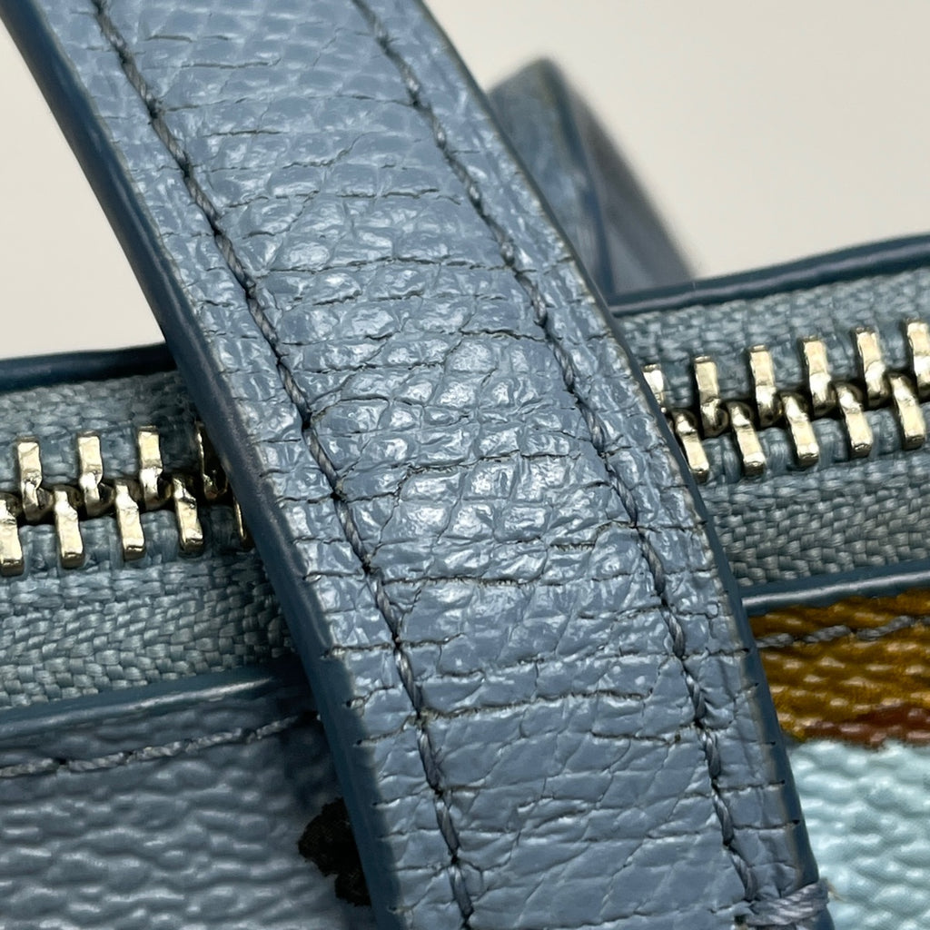 コーチ ロゴ トートバッグ フラワー柄 トートバッグ レザー ブルー 37226 レディース 【中古】brbag