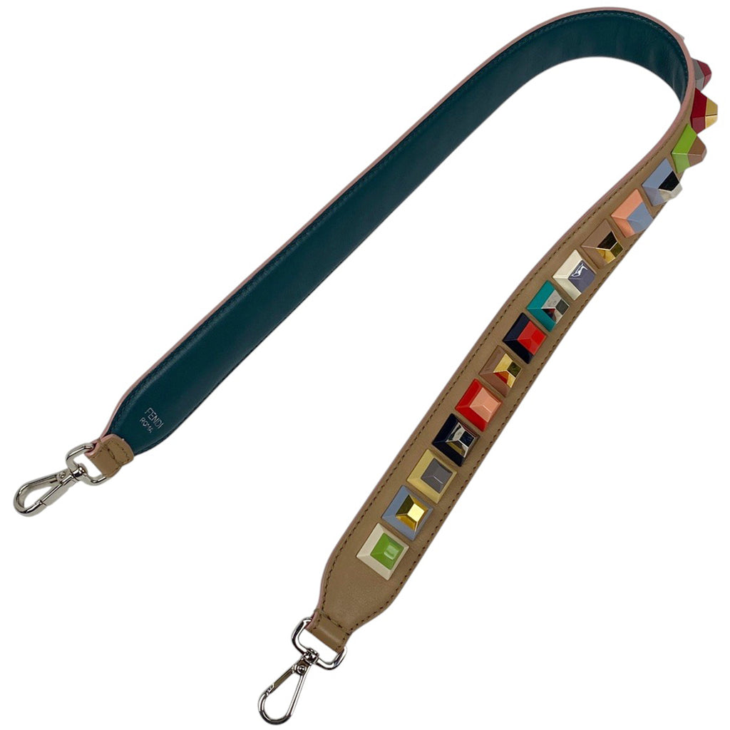 フェンディ ストラップユー ショルダーストラップ レザー ベージュ マルチカラー レディース 【中古】brbag