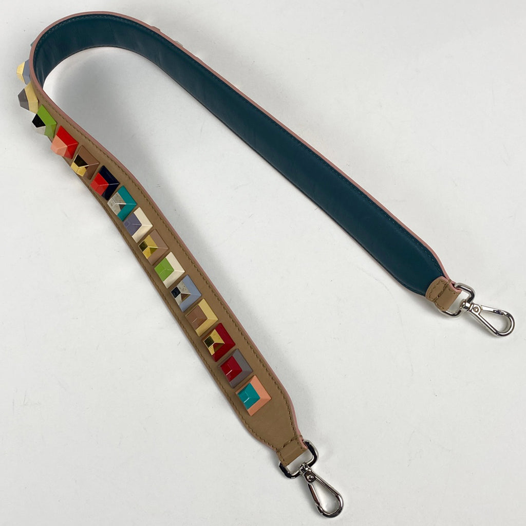 フェンディ ストラップユー ショルダーストラップ レザー ベージュ マルチカラー レディース 【中古】brbag