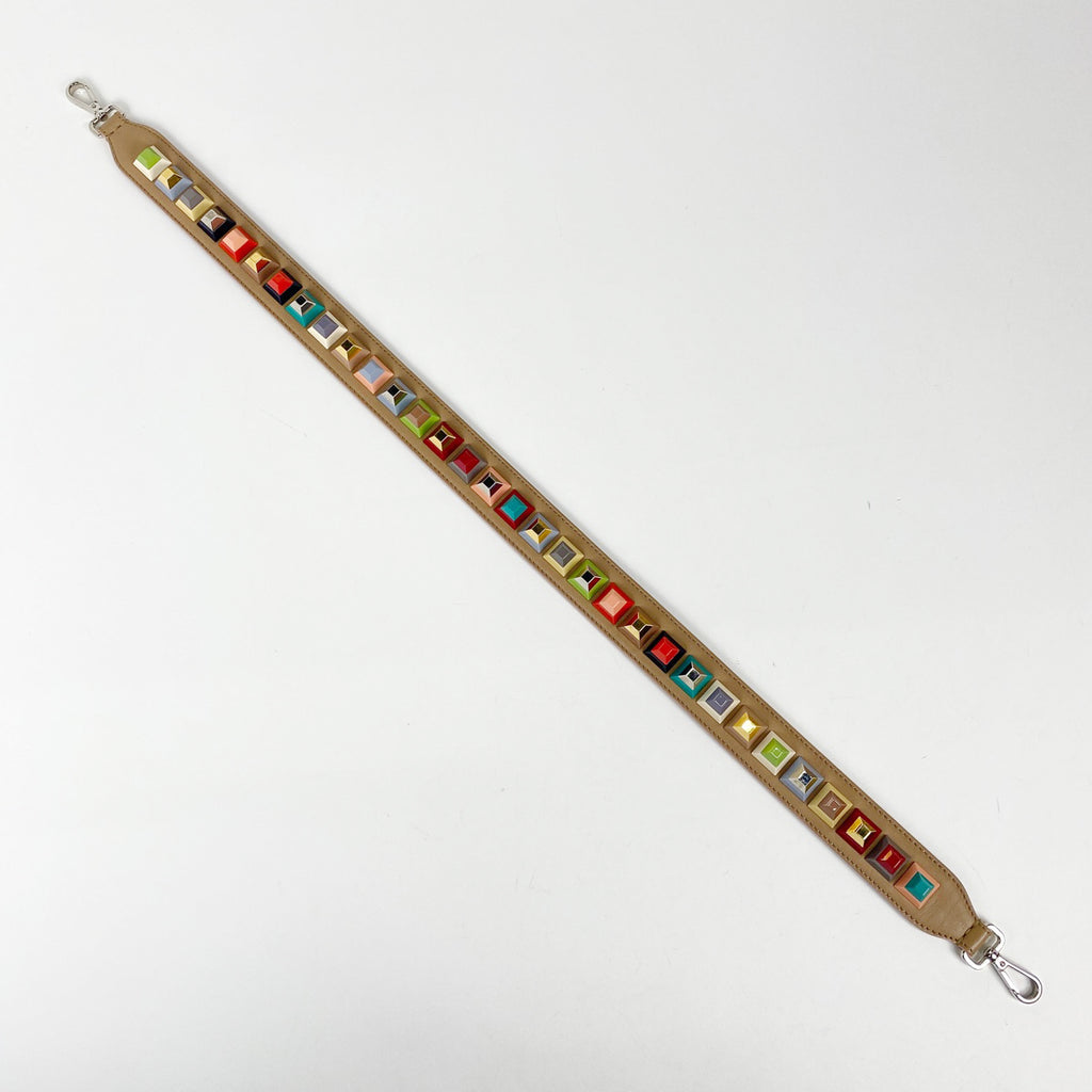 フェンディ ストラップユー ショルダーストラップ レザー ベージュ マルチカラー レディース 【中古】brbag