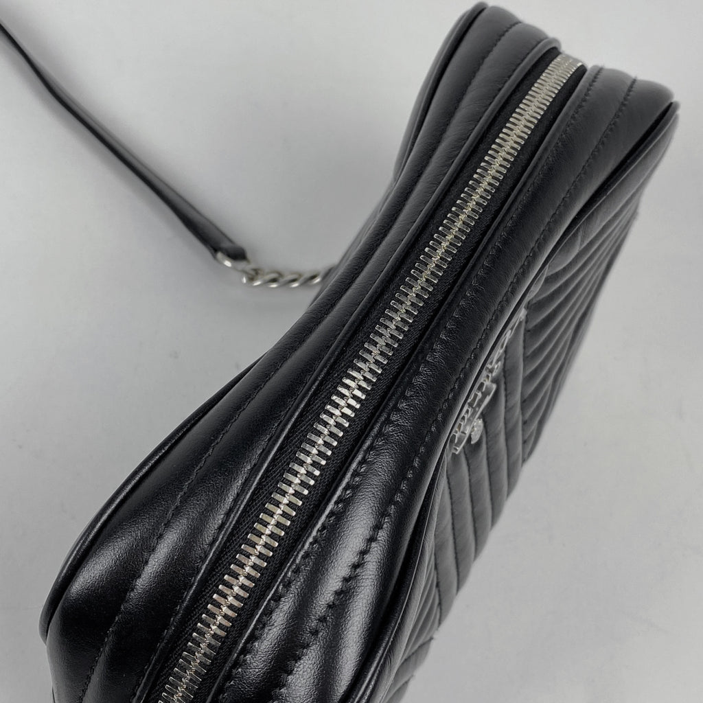 プラダ ダイアグラム チェーン ショルダーバッグ ロゴ ショルダーバッグ レザー ネロ(ブラック) 1BH083 レディース 【中古】brbag