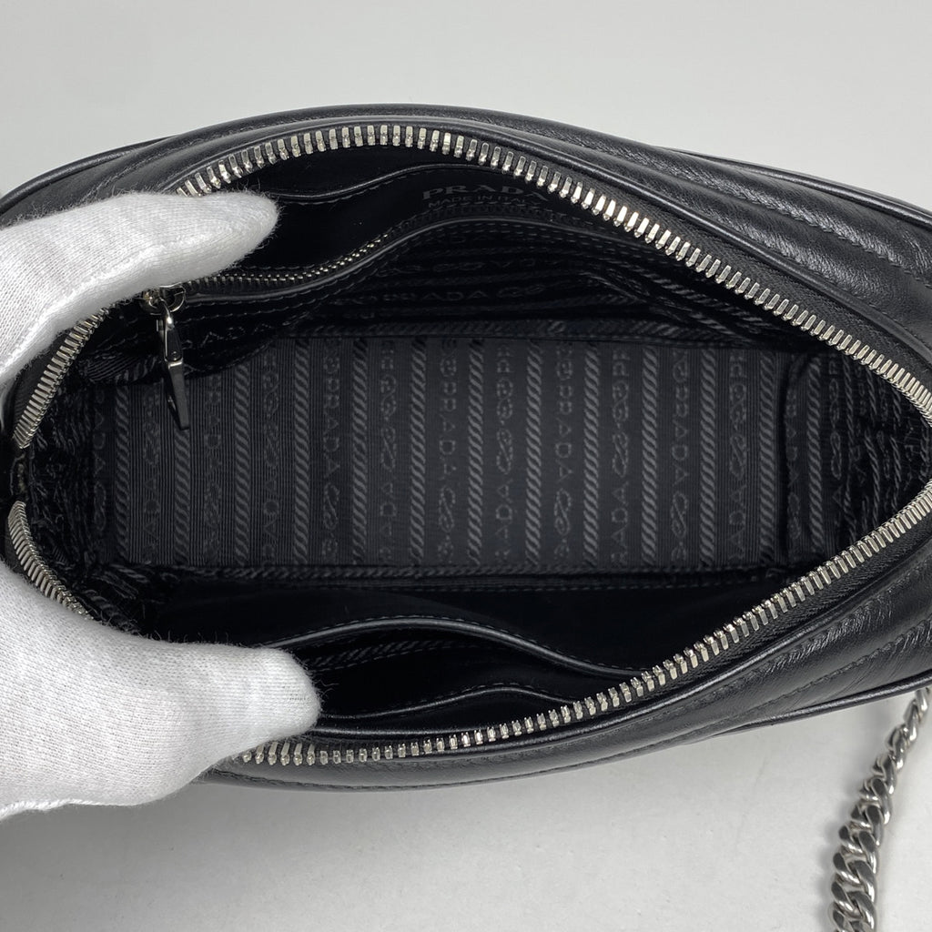 プラダ ダイアグラム チェーン ショルダーバッグ ロゴ ショルダーバッグ レザー ネロ(ブラック) 1BH083 レディース 【中古】brbag