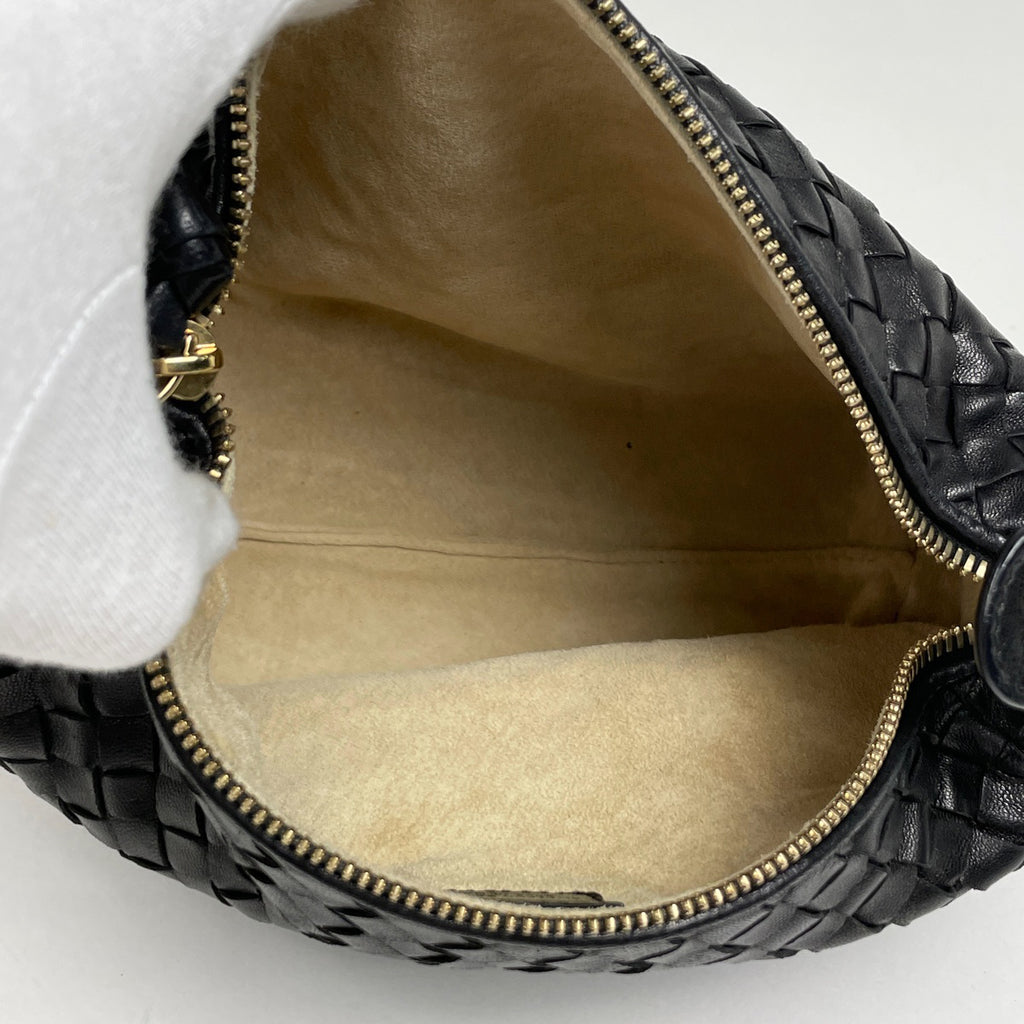 ボッテガヴェネタ イントレチャート ハンドバッグ ワンショルダー ポーチ ハンドバッグ レザー ブラック 114087 レディース 【中古】brbag