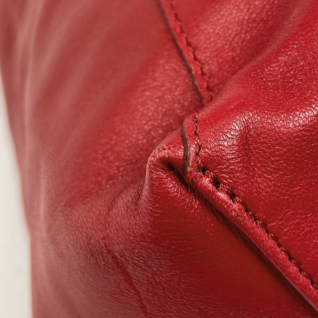 セリーヌ ロゴ トートバッグ ホリゾンタルカバ トートバッグ レザー レッド レディース 【中古】brbag