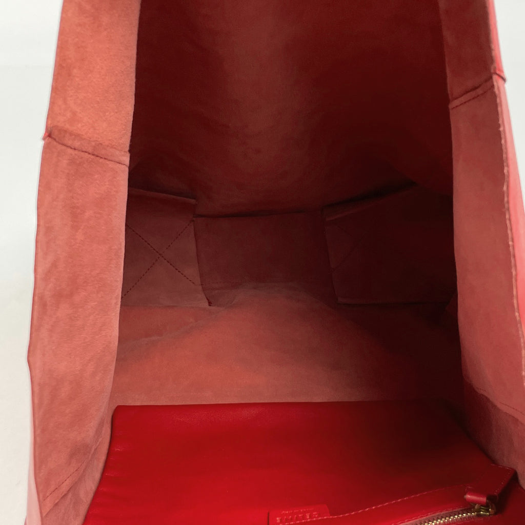 セリーヌ ロゴ トートバッグ ホリゾンタルカバ トートバッグ レザー レッド レディース 【中古】brbag