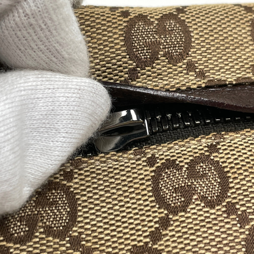 グッチ GG柄 ウエストバッグ ウエストポーチ シェリーライン ウェブ ボディバッグ GGキャンバス ベージュ ブラウン 28566 レディース 【中古】brbag