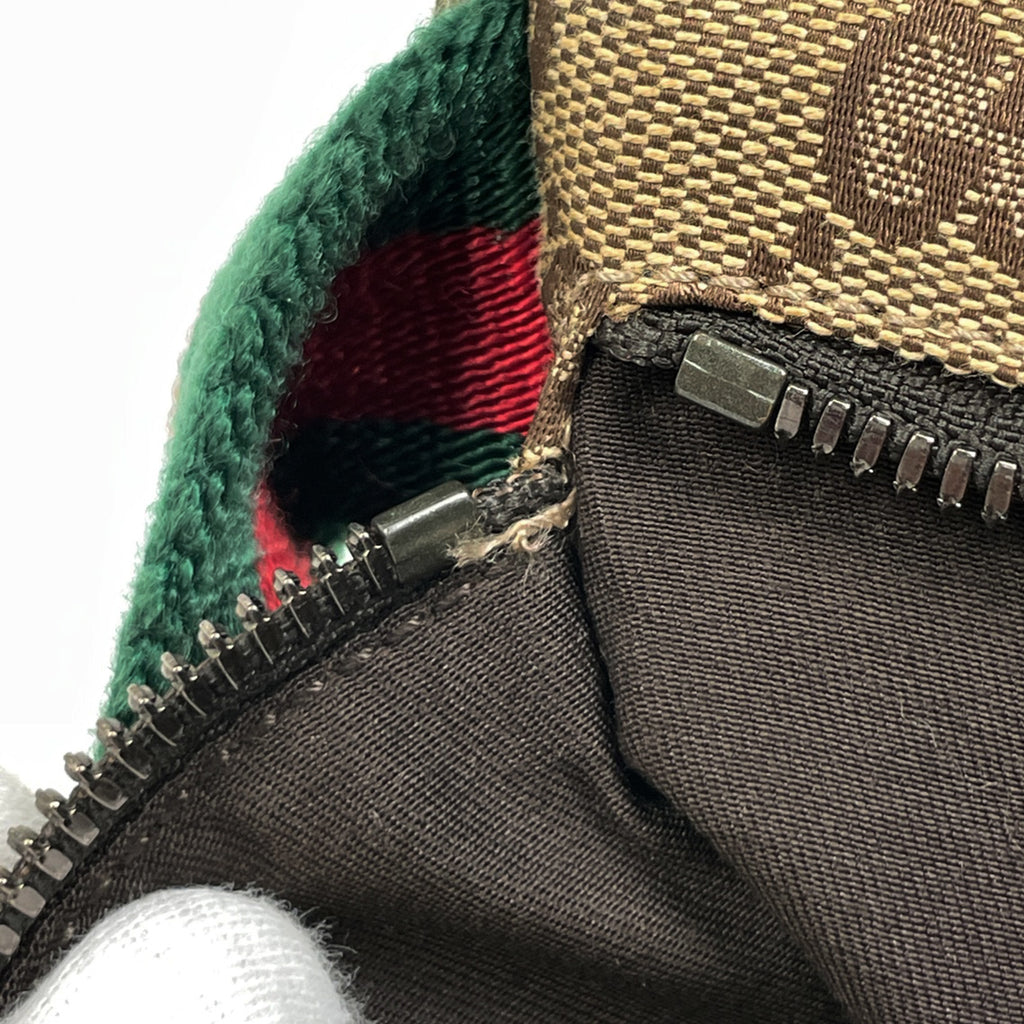 グッチ GG柄 ウエストバッグ ウエストポーチ シェリーライン ウェブ ボディバッグ GGキャンバス ベージュ ブラウン 28566 レディース 【中古】brbag