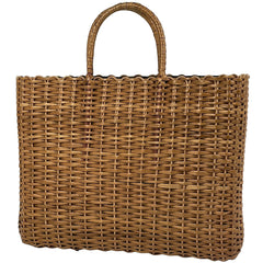 フェンディ かご ハンドバッグ ズッカ柄 トートバッグ ハンドバッグ ラタン ブラウン 15498 レディース 【中古】brbag