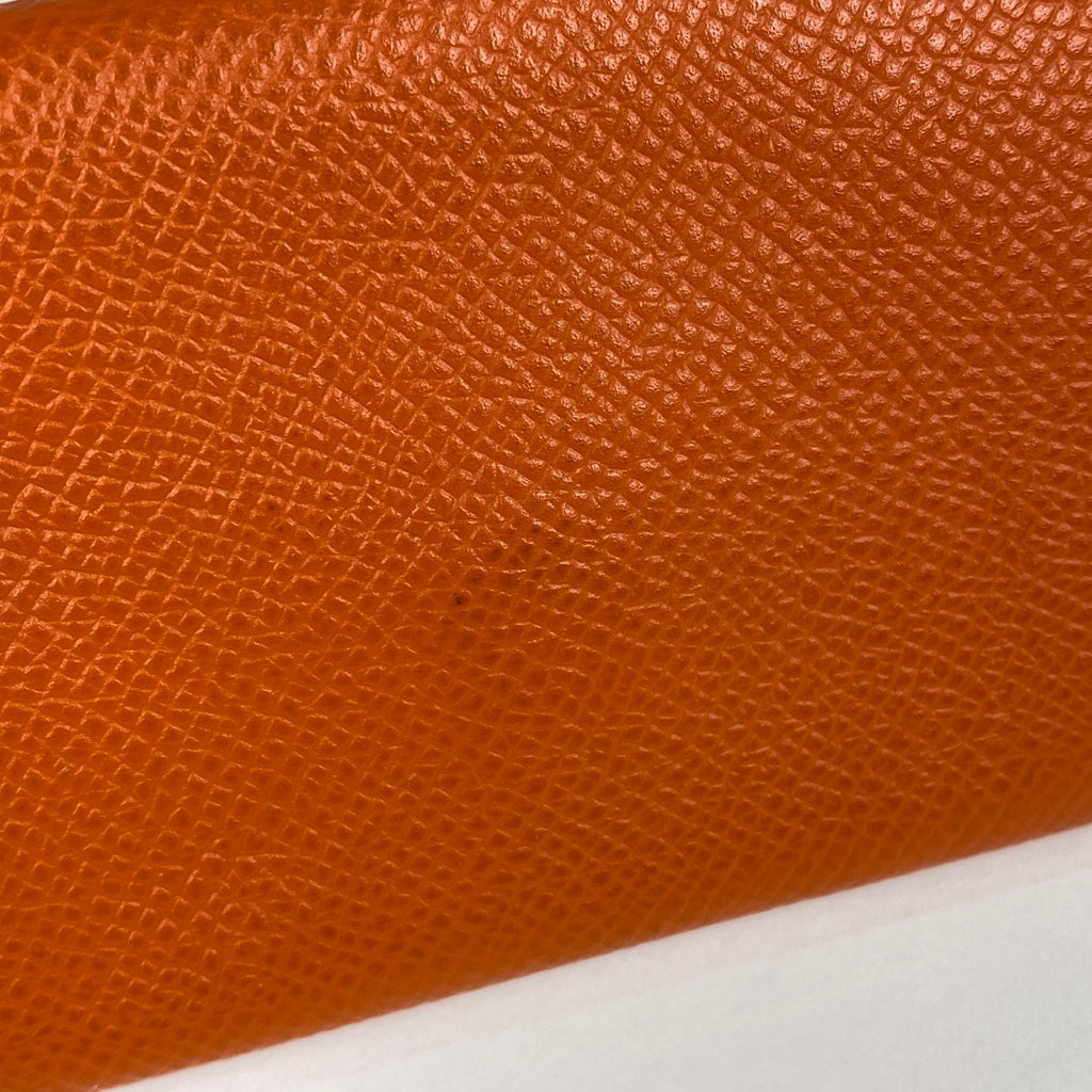 エルメス カルヴィ カードケース コインケース ヴォーエプソン オレンジ レディース 【中古】brbag