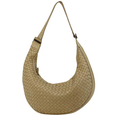 ボッテガヴェネタ イントレチャート ショルダーバッグ ワンショルダー ナッパ ショルダーバッグ レザー ベージュ レディース 【中古】brbag