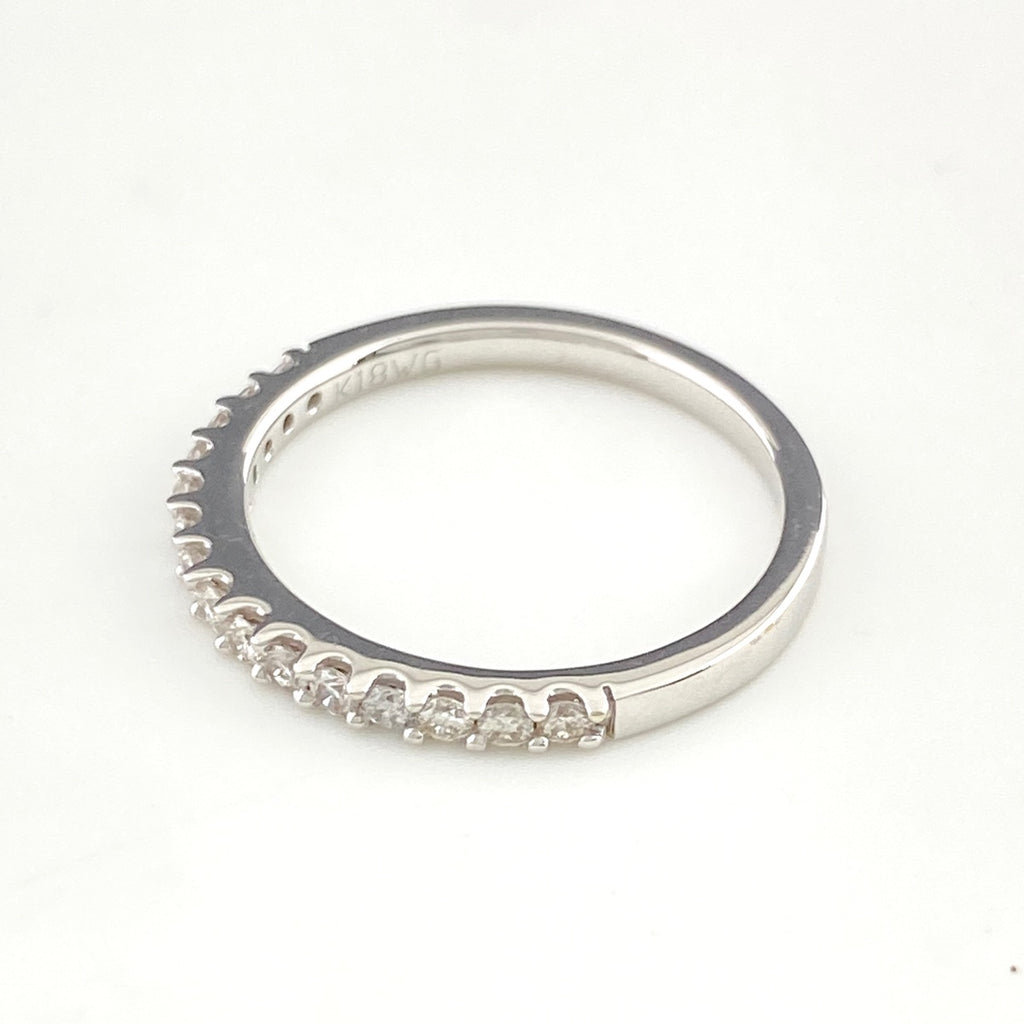 メレダイヤ デザインリング WG ホワイトゴールド 指輪 リング 10号 K18 WG ダイヤモンド レディース 【中古】nbjwl