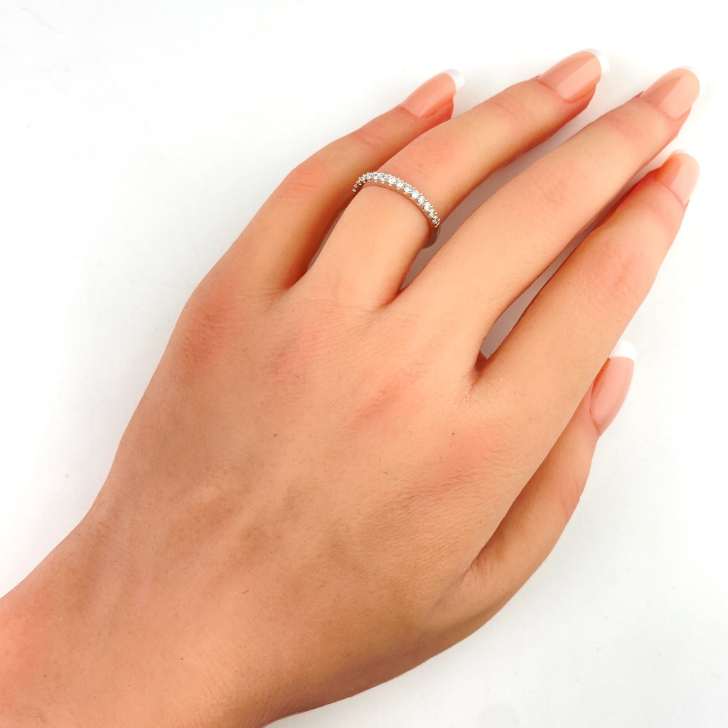 メレダイヤ デザインリング WG ホワイトゴールド 指輪 リング 10号 K18 WG ダイヤモンド レディース 【中古】nbjwl