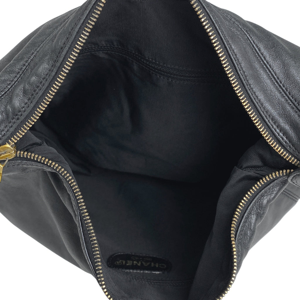 シャネル ココマーク プラハンドル バッグ ワンショルダー ハンドバッグ レザー ブラック レディース 【中古】brbag