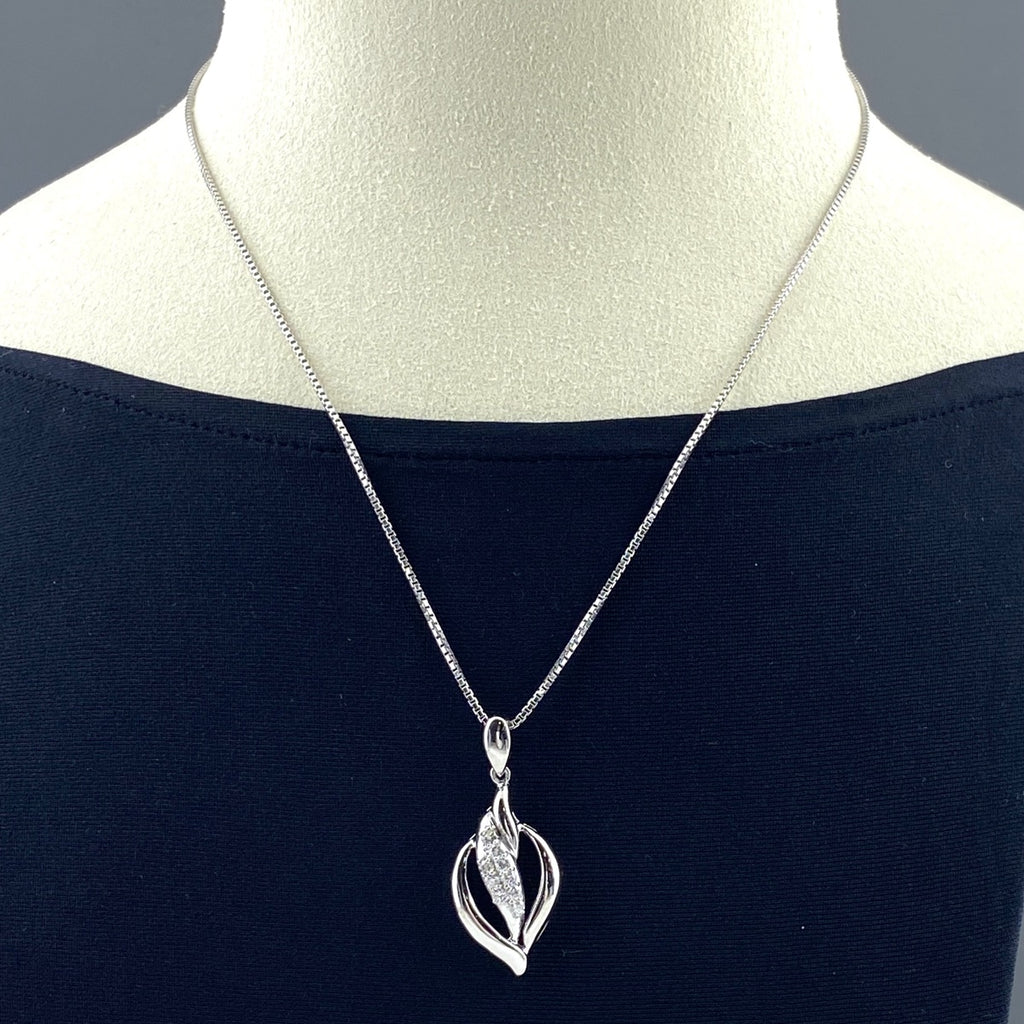 約44cm メレダイヤ ネックレス プラチナ ペンダント Pt900 Pt850 ダイヤモンド レディース 【中古】nbjwl