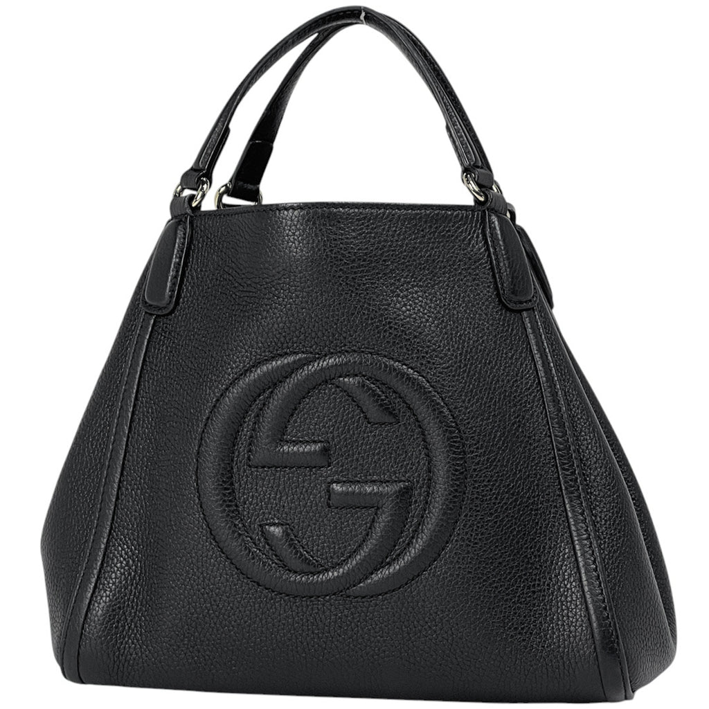 グッチ ソーホー ハンドバッグ インターロッキングG ハンドバッグ レザー ブラック 336751 レディース 【中古】brbag