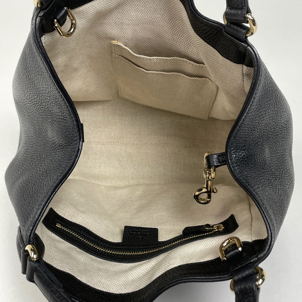 グッチ ソーホー ハンドバッグ インターロッキングG ハンドバッグ レザー ブラック 336751 レディース 【中古】brbag