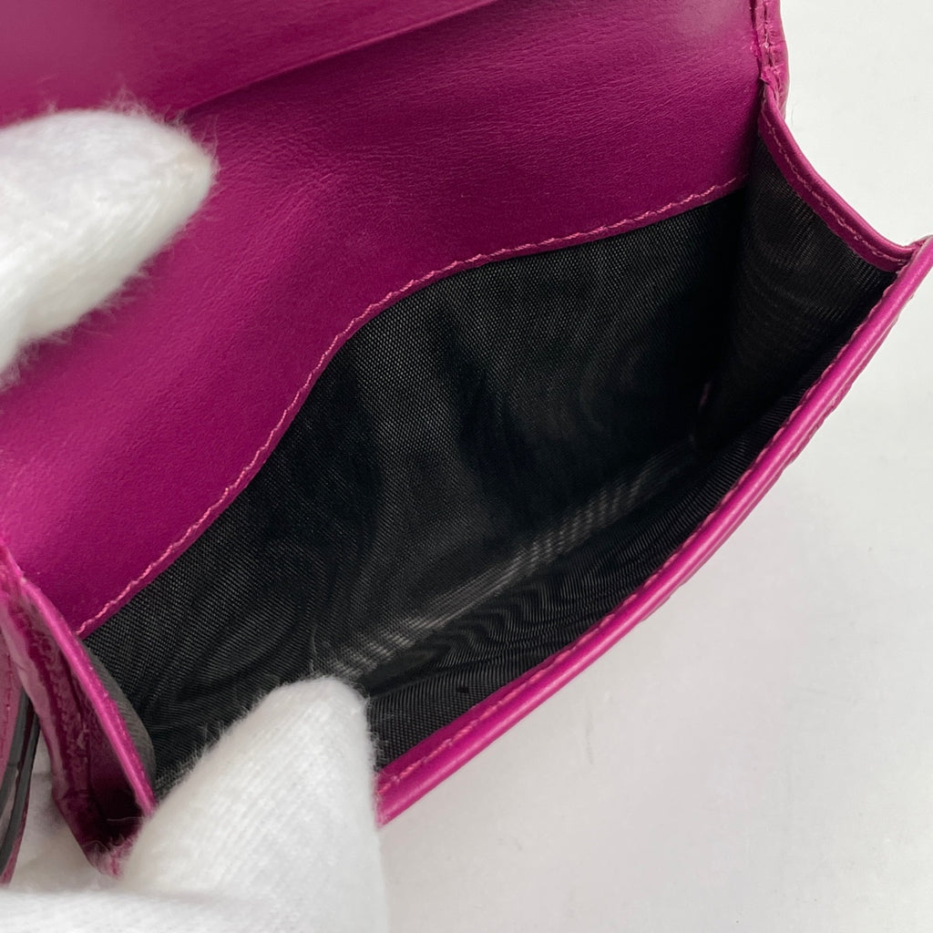 グッチ マイクロ グッチシマ 二つ折り カードケース GG柄 名刺入れ カードケース シマレザー ピンク 323401 レディース 【中古】brbag