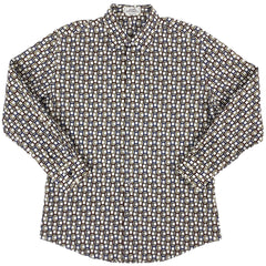 エルメス 長袖シャツ 総柄 セリエボタン トップス 長袖シャツ 綿 ブラウン メンズ 【中古】brapp