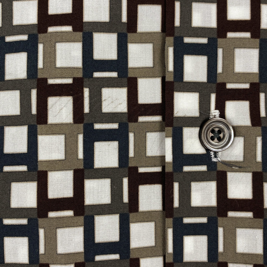 エルメス 長袖シャツ 総柄 セリエボタン トップス 長袖シャツ 綿 ブラウン メンズ 【中古】brapp