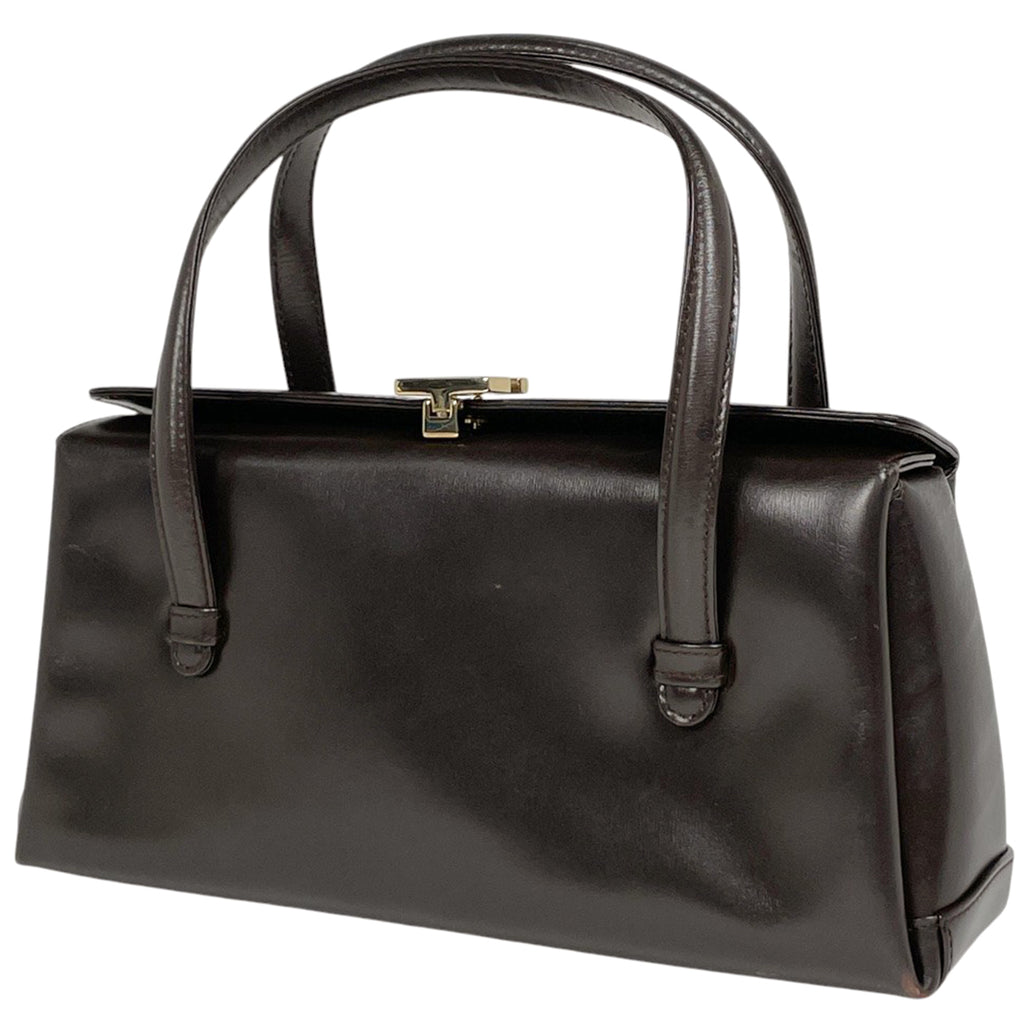 グッチ ロゴ ハンドバッグ オールドグッチ 00014480539 ハンドバッグ レザー ブラウン レディース 【中古】brbag