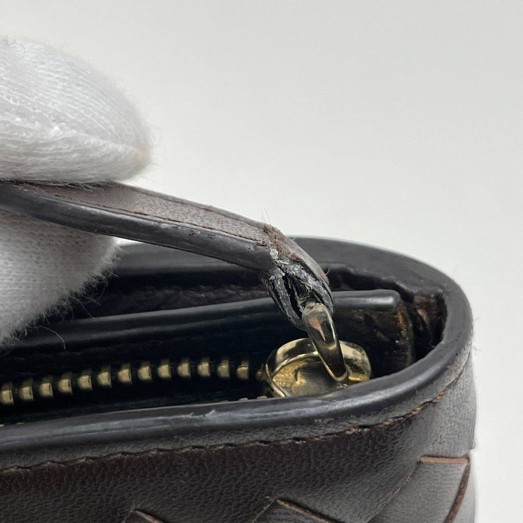 ボッテガヴェネタ イントレチャート 二つ折り 長財布 長財布 レザー ブラウン 150509 レディース 【中古】brbag