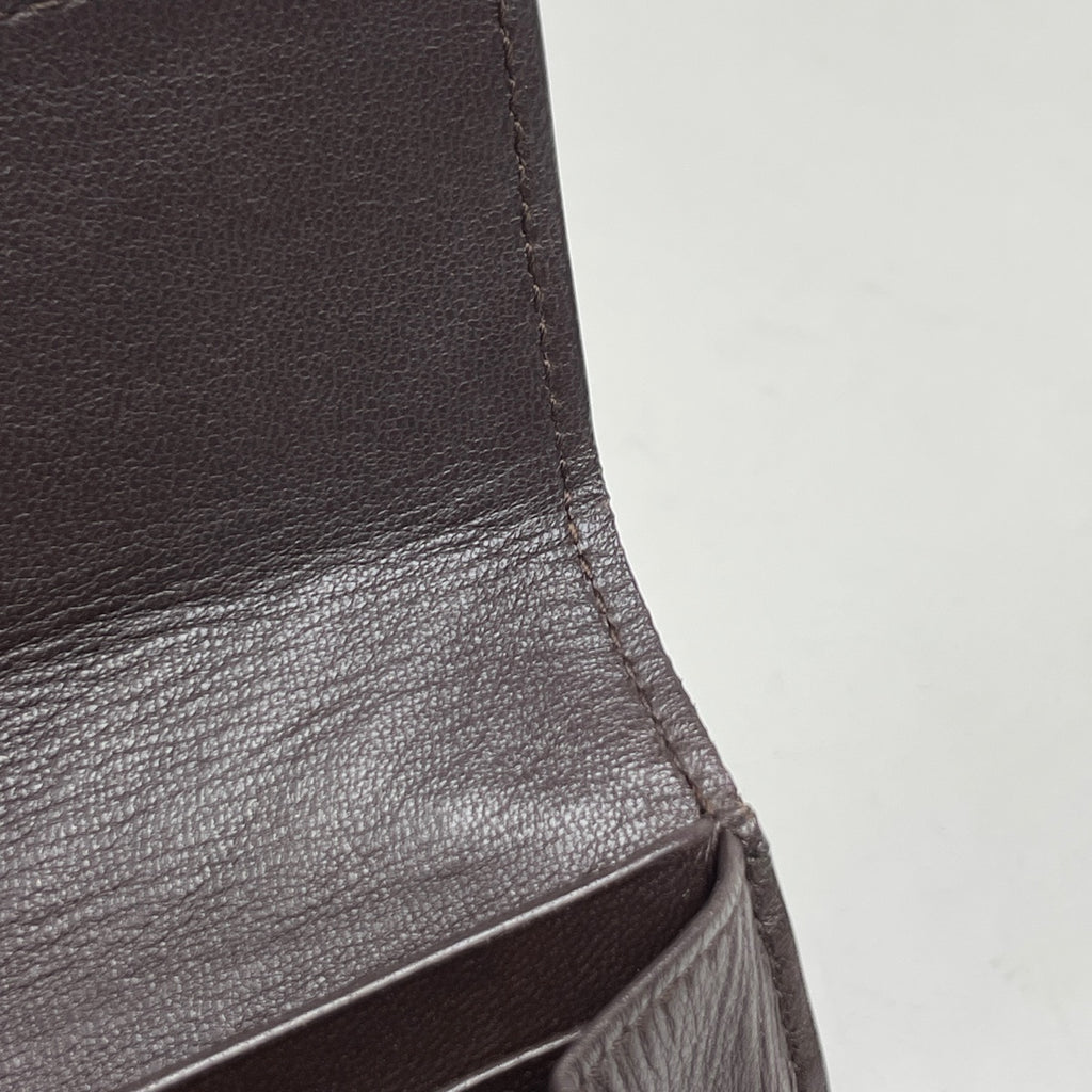 ボッテガヴェネタ イントレチャート 二つ折り 長財布 長財布 レザー ブラウン 150509 レディース 【中古】brbag