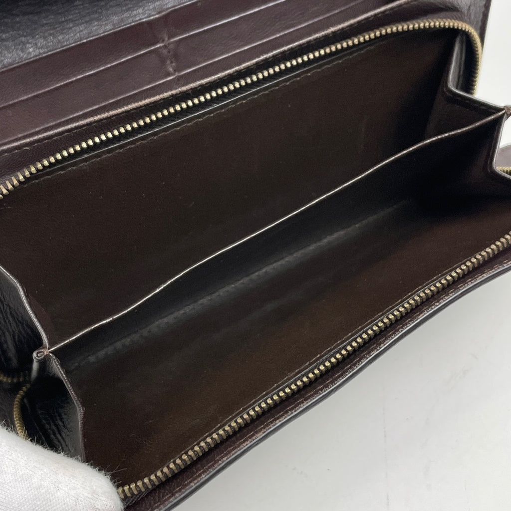 ボッテガヴェネタ イントレチャート 二つ折り 長財布 長財布 レザー ブラウン 150509 レディース 【中古】brbag