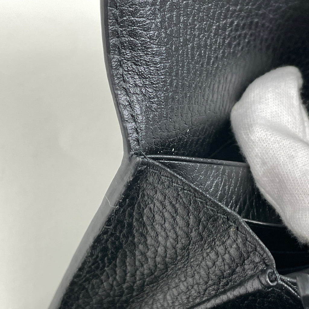 グッチ インターロッキングG 長財布 札入れ 小銭入れ 長財布 レザー ブラック 598166 レディース 【中古】brbag