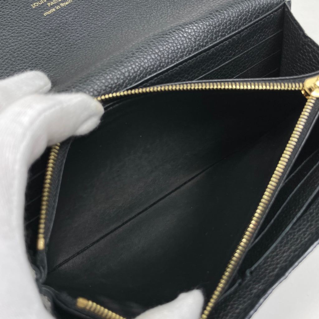 ルイ・ヴィトン ポルトフォイユ サラ 二つ折り 長財布 モノグラムアンプラント ノワール(ブラック) M61182 レディース 【中古】brbag