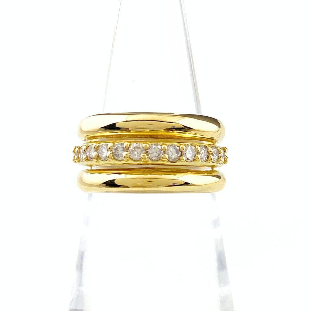 メレダイヤ デザインリング YG イエローゴールド 指輪 リング 10.5号 K18 ダイヤモンド レディース 【中古】nbjwl