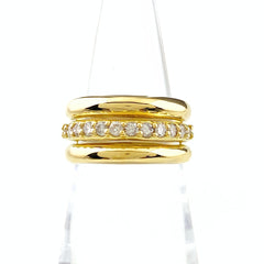 メレダイヤ デザインリング YG イエローゴールド 指輪 リング 10.5号 K18 ダイヤモンド レディース 【中古】nbjwl