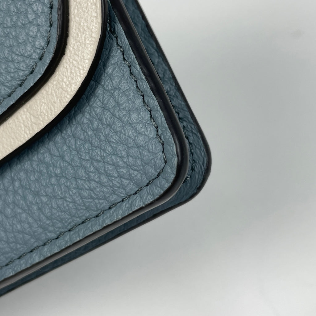 クロエ ロゴ カードケース 名刺入れ カード入れ カードケース レザー ブルー レディース 【中古】brbag