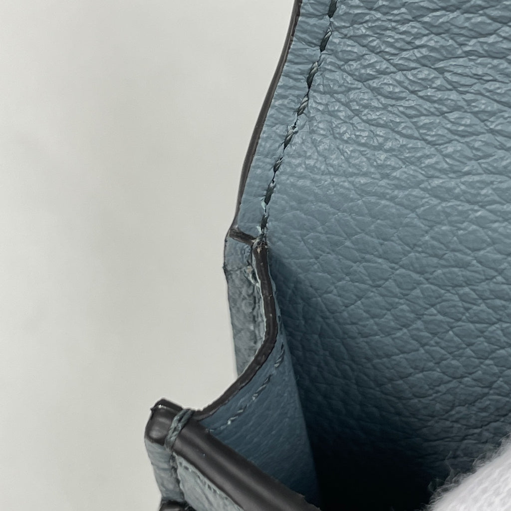 クロエ ロゴ カードケース 名刺入れ カード入れ カードケース レザー ブルー レディース 【中古】brbag