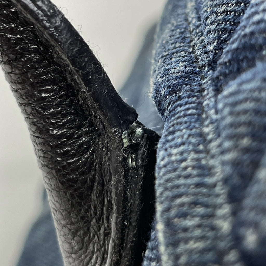 ミュウ ミュウ ロゴ ハンドバッグ バイカー 2WAY ショルダーバッグ ハンドバッグ デニム ブルー レディース 【中古】brbag